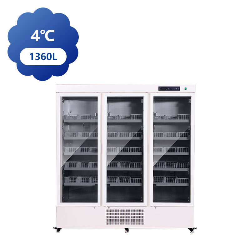 ثلاجة كبيرة لتخزين الدم، خالية من الصقيع، 4 درجات مئوية، بنك دم 1360 لتر 